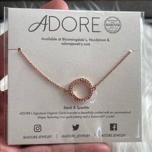 ADORE Rose Gold Circle Bracelet with Swarovski Crystal